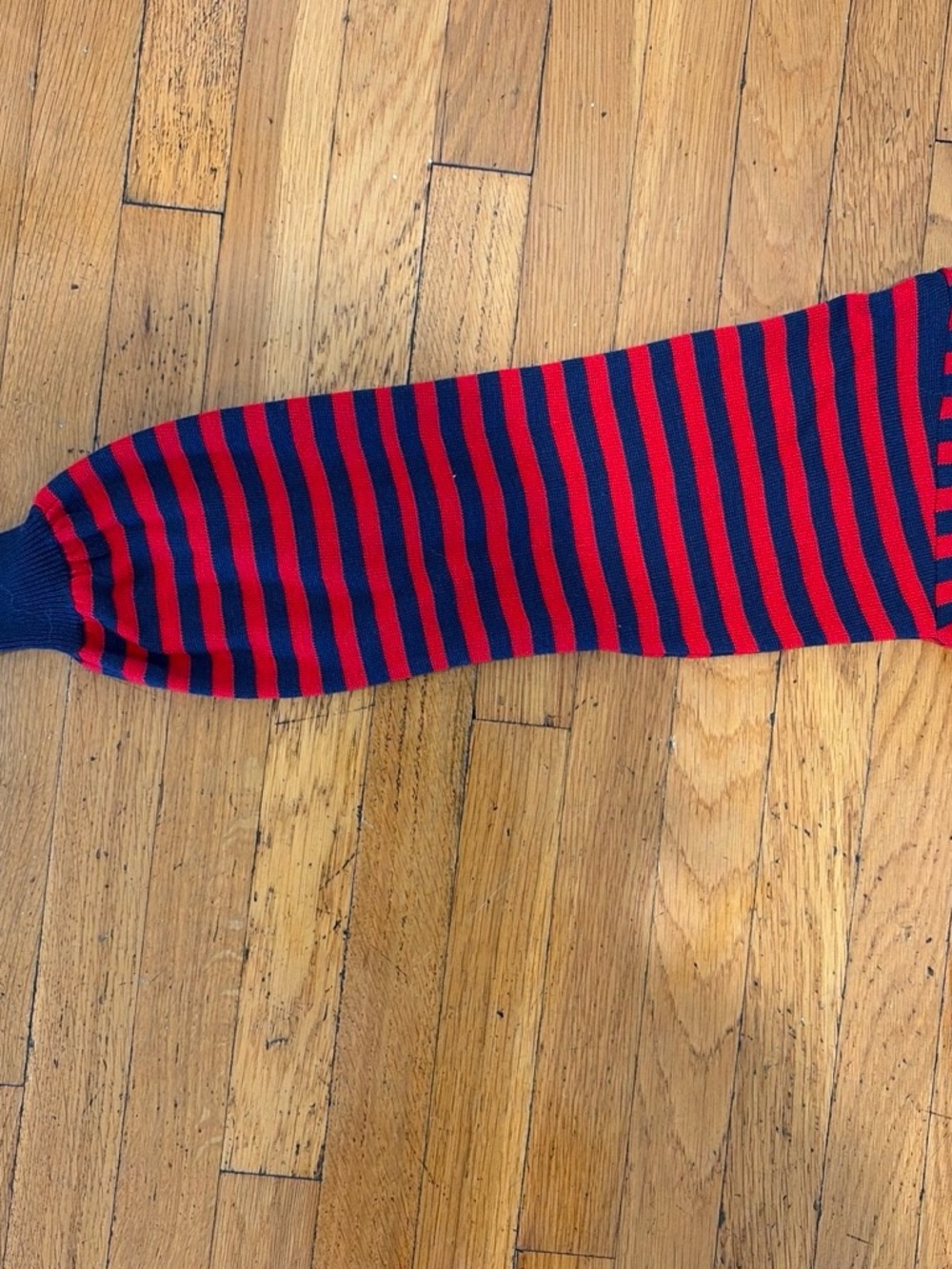 Revolve X House of Harlow Striped Red and Navy Button-Up Cardigan - Picture 3 of 4